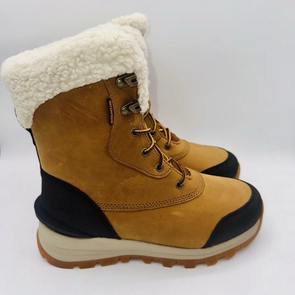 Carhartt Pellston Boots Women's Size 8.5 Gold Waterproof Leather‎ Shearling